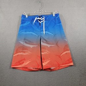 Ocean Advantage Shorts Mens Medium‎ Multicolor Blue Marlin Beach Boardshorts